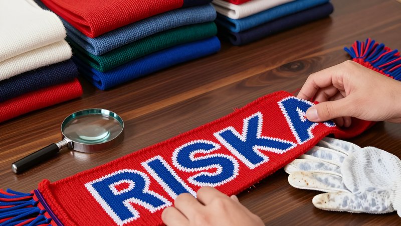 Коллекционер изучает винтажный аксессуар, чтобы собрать полную серию редких шарфов ЦСКА