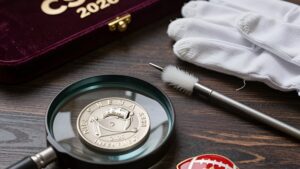 Лупа и аксессуары коллекционера для инвестиций в памятные монеты и значки ЦСКА 2026